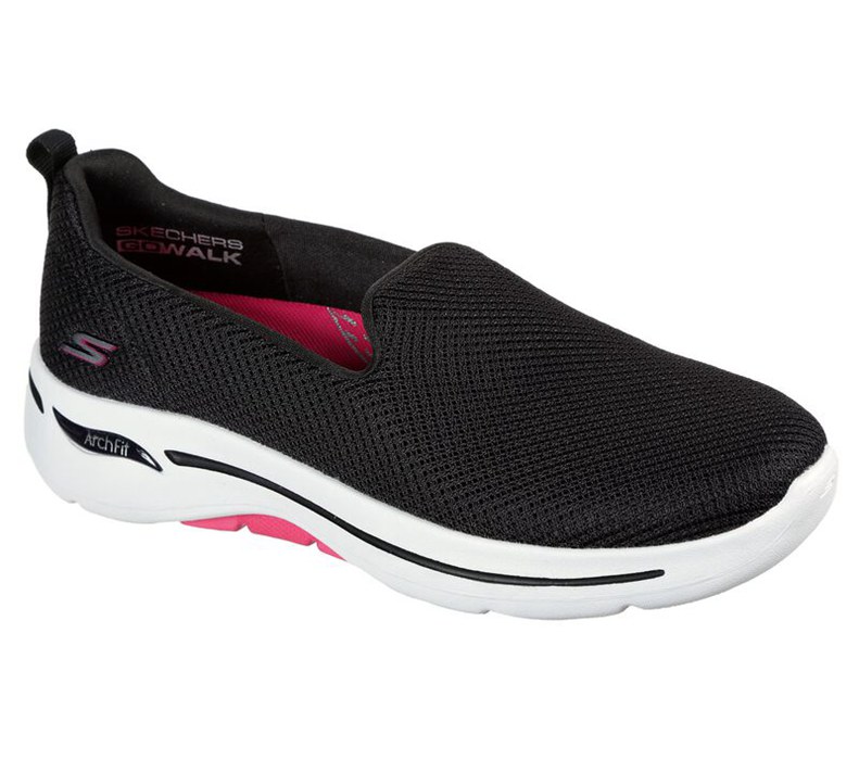 Skechers Gowalk Arch Fit - Grateful - Womens Slip On Shoes Black/Pink [AU-CM9708]